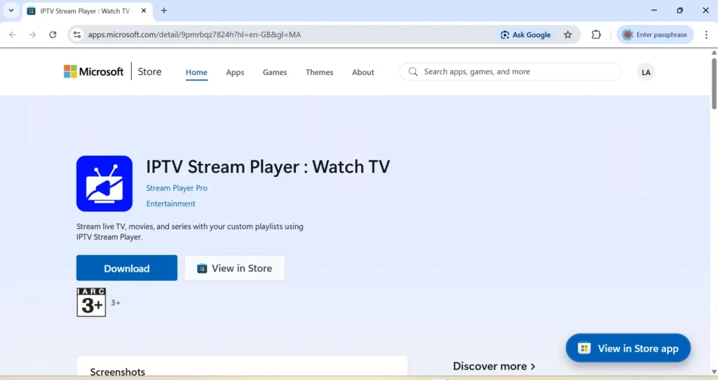 IPTV Stream Player for Windows