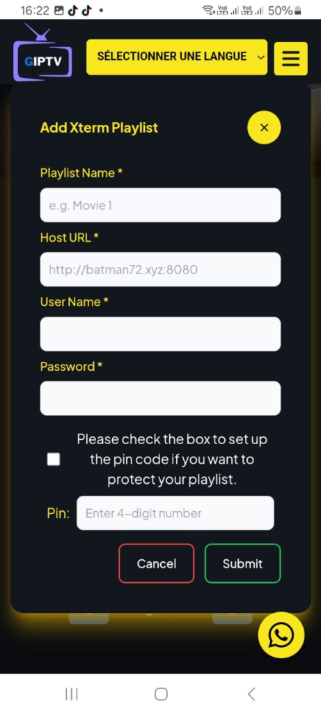 add a playlist on android