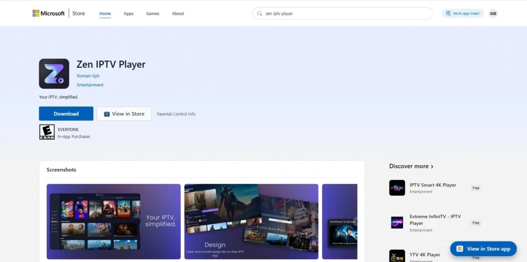 Download Zen IPTV Player 