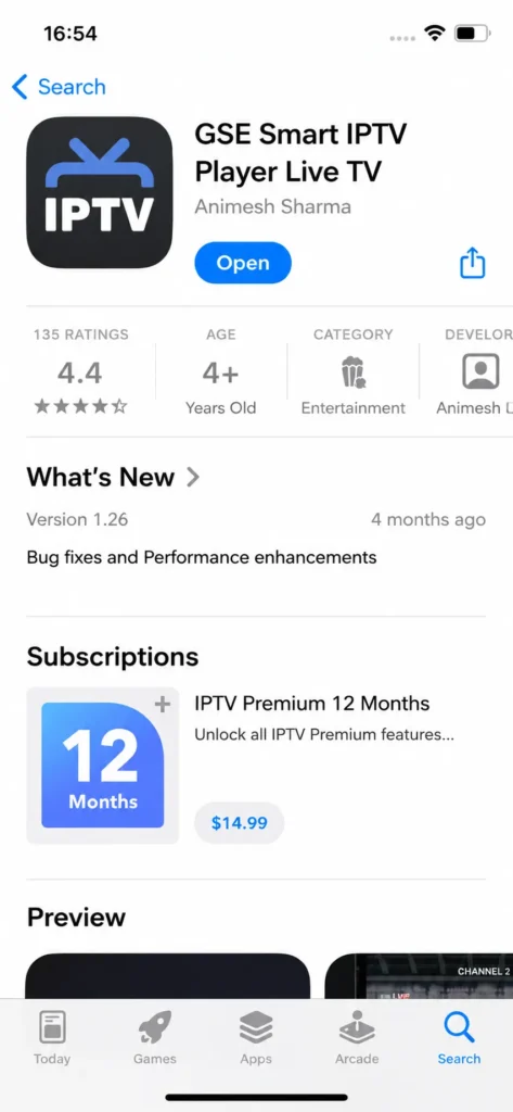 gse iptv player on ios