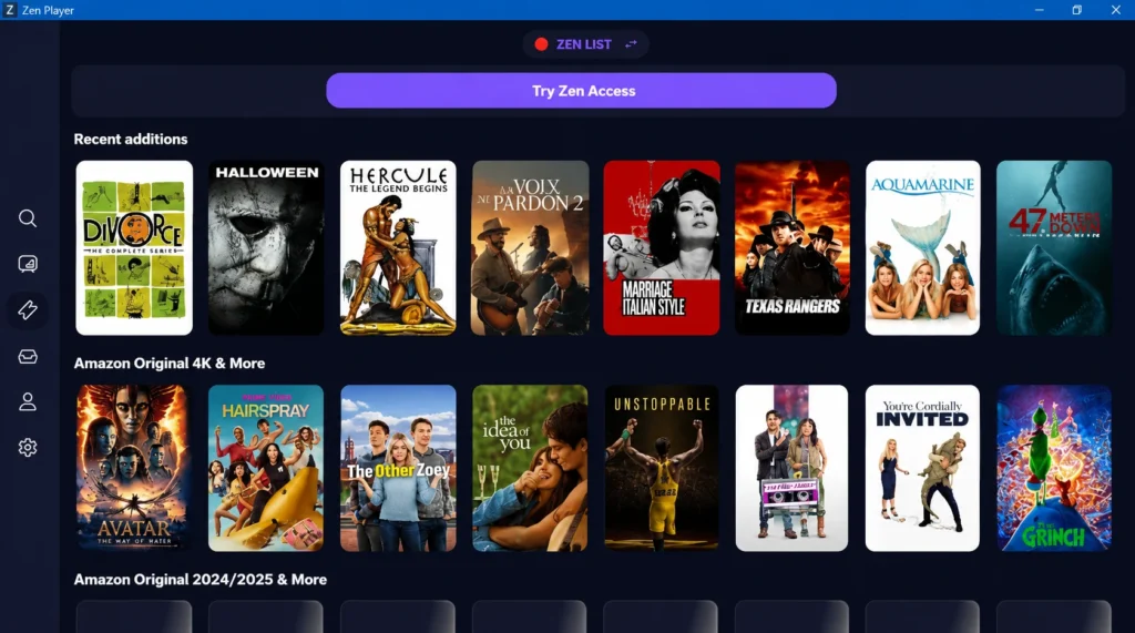 Content on Zen IPTV
