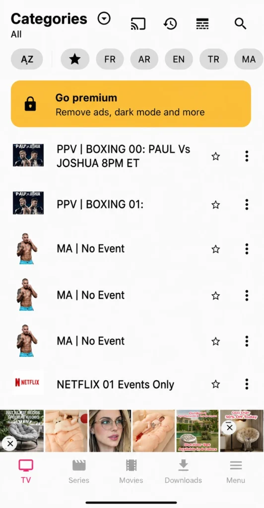 IPTV channels on Android